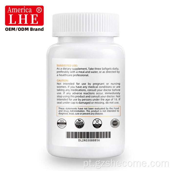 Shecome Óleo de semente de abóbora Softgels Suporte para cabelo de próstata